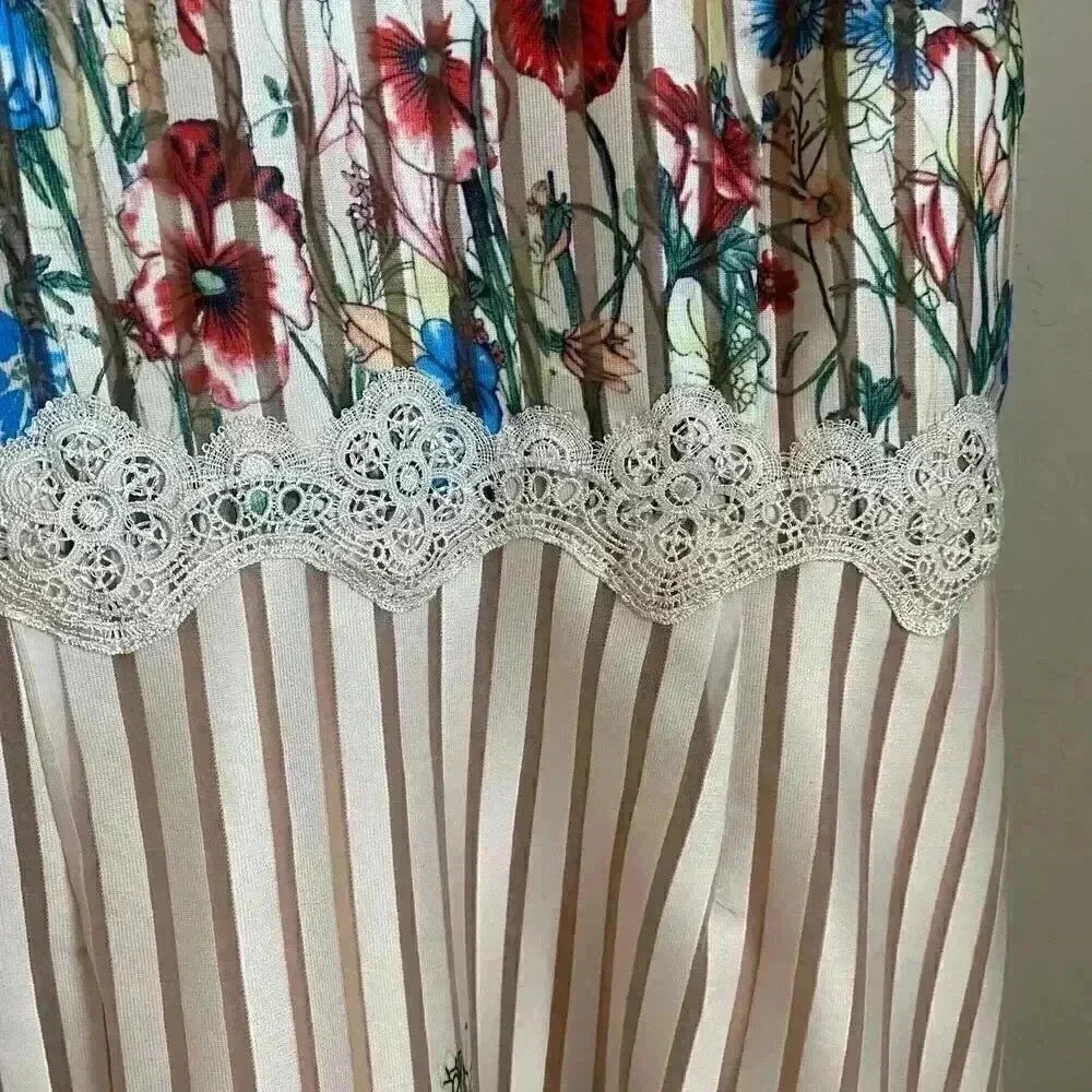 Foxiedox Meadow Floral Mini Dress Size M Ivory Lace NWOT Wedding Guest Boho - Picture 3 of 15